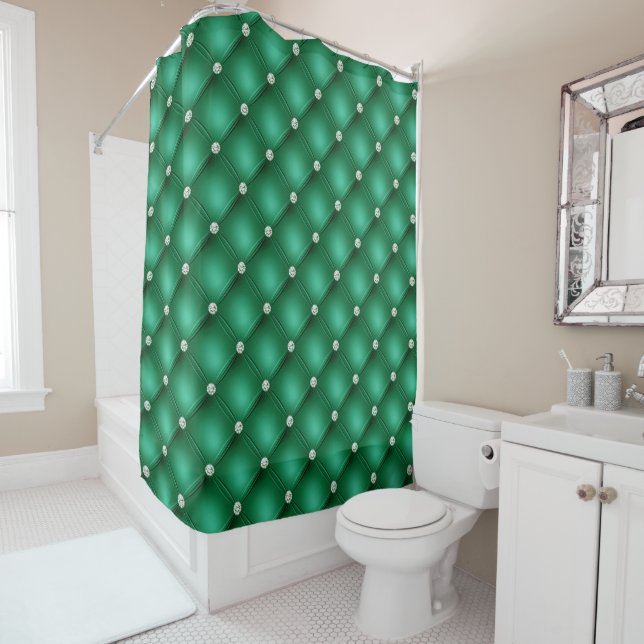 Luxury Green Diamond Tufvtern Muster Duschvorhang (Beispiel)