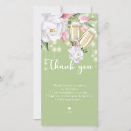 Luxury Green Floral 30. Geburtstag Dankeskarte