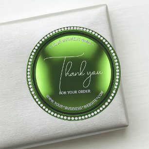 Luxury Green Metallic Diamond Business Vielen Dank Runder Aufkleber