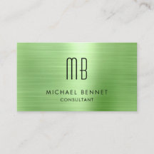 Luxury Green Metallic Monogram Consultant
