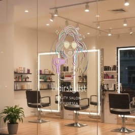 Luxury Hairstylist Beauty Salon Modern Black Fensteraufkleber