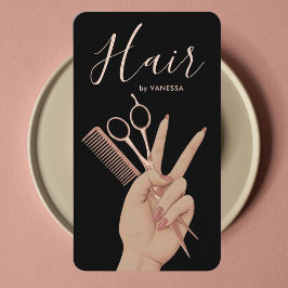 Luxury Hairstylist Hairdresser Elegant Rose Gold Visitenkarte