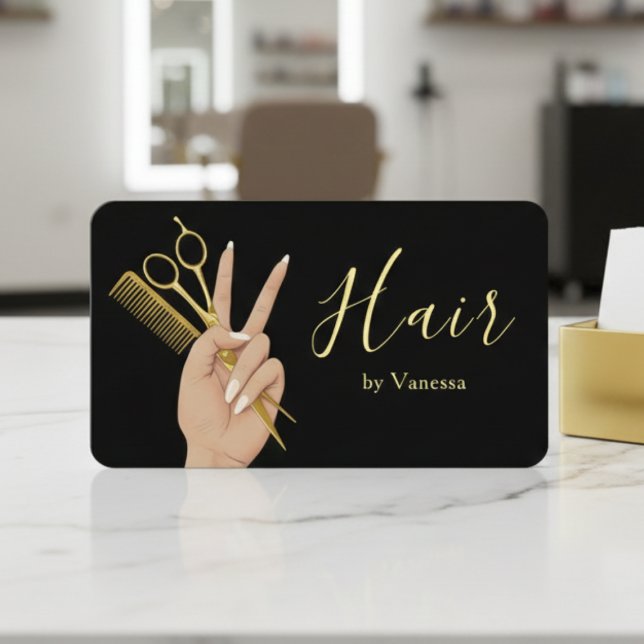 Luxury Hairstylist Hairdresser Stylish Hair Salon Visitenkarte (Von Creator hochgeladen)