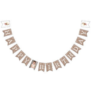 Luxury Happy Birthday Foto Balloon Glitzer Wimpelkette