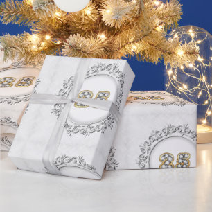 Luxury Happy Silver 25. Jubiläum Geschenkpapier