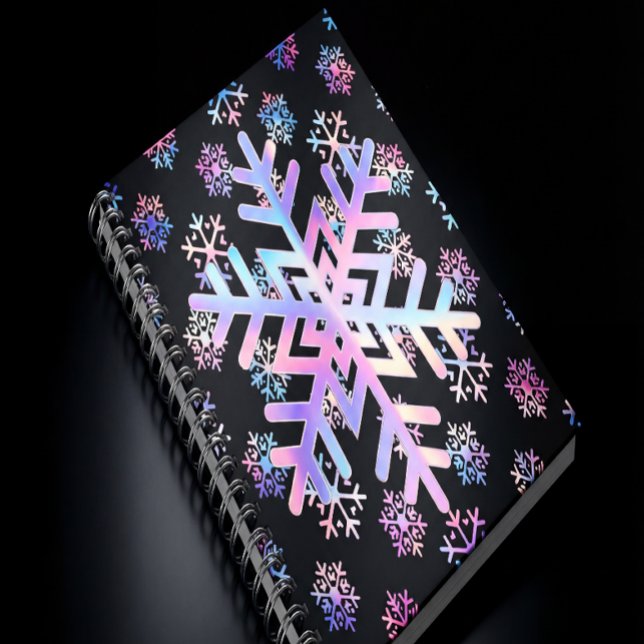 Luxury Holographic Snowflake Christmas Collection Notizbuch (Von Creator hochgeladen)