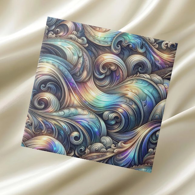 Luxury Home | Rainbow Coastal Ocean Waves Fliese (Von Creator hochgeladen)