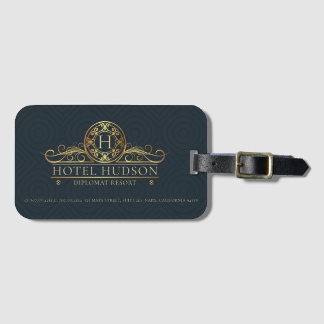 Luxury Hotel Branding Gepäckanhänger (Vorderseite (Horizontal))