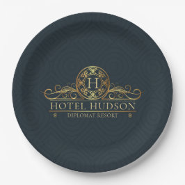 Luxury Hotel Branding Mit Monogramm Pappteller