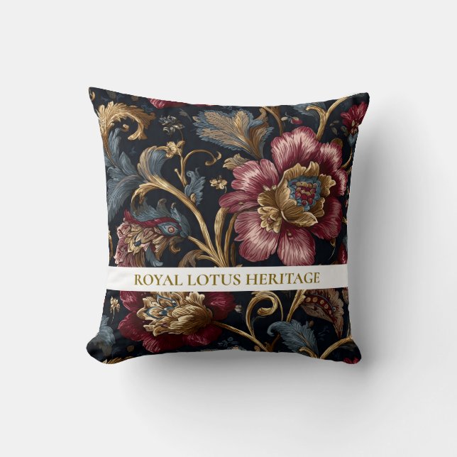 Luxury Indian Floral Throw Pillow Vintage Royal Kissen (Vorderseite)