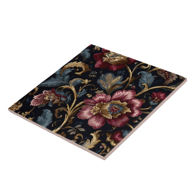 Luxury Indian Floral Vintage Royal Fliese (Seite)