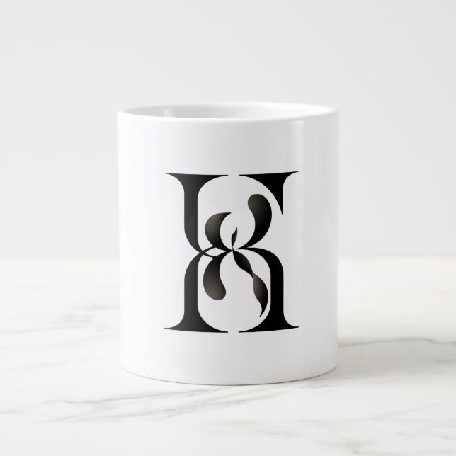 Luxury Interlocking Initials Monogram Elegant Seri Jumbo-Tasse (Vorderseite)