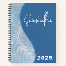Luxury Iridescent Blue Gradient Spiral Notebook Notizbuch