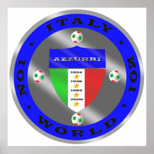 Luxury Italian Soccer world champions logo Poster