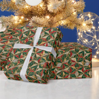 Luxury Japanese Christmas Geometric Wrapping Paper Geschenkpapier