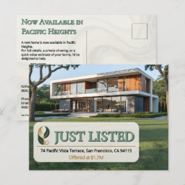 Luxury Just Listed Realtor Photo Sage Gold Marble Postkarte