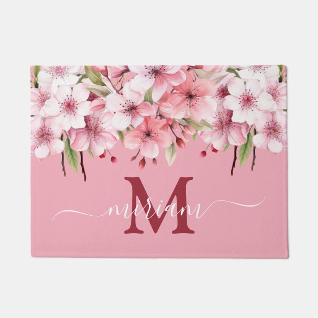 Luxury Kitchen Floor Mat: Kirschblüten Blume Fußmatte (Vorderseite)