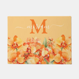 Luxury Kitchen Floor Mat: Orange Orchids Fußmatte
