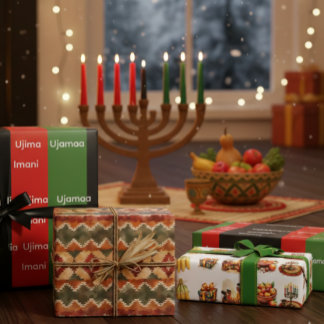 Luxury Kwanzaa Wrapping Paper Set | Nguzo Saba Geschenkpapier Set
