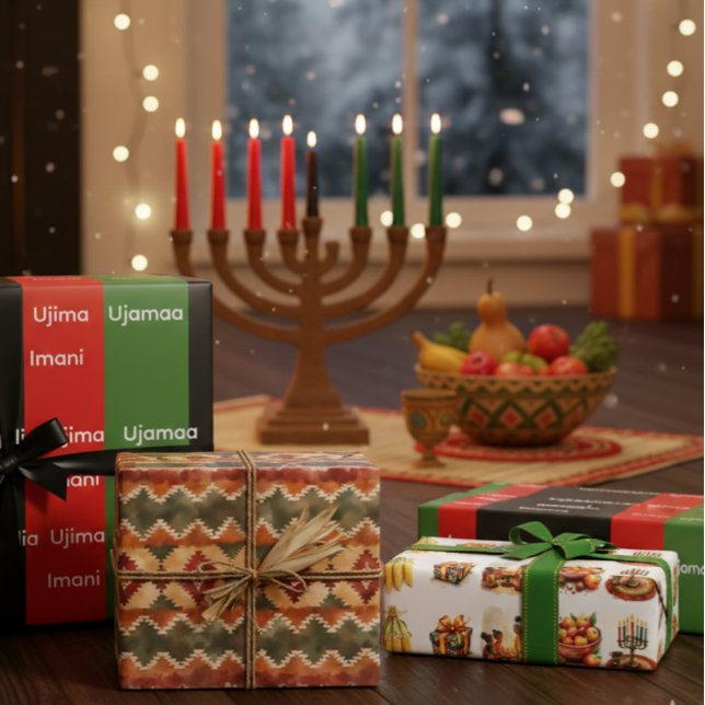 Luxury Kwanzaa Wrapping Paper Set | Nguzo Saba Geschenkpapier Set (Von Creator hochgeladen)