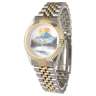 Luxury Landmark Mountain & River Watch Elegant Armbanduhr