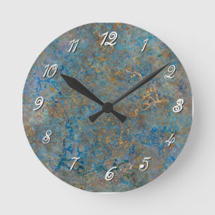 Luxury Lapis Lazuli Marble Runde Wanduhr