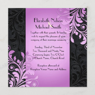 Luxury Lavender Floral Dream Damask Hochzeit Einladung