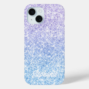 Luxury Lavender Pale Blue Glitzer Gradient Case-Mate iPhone Hülle