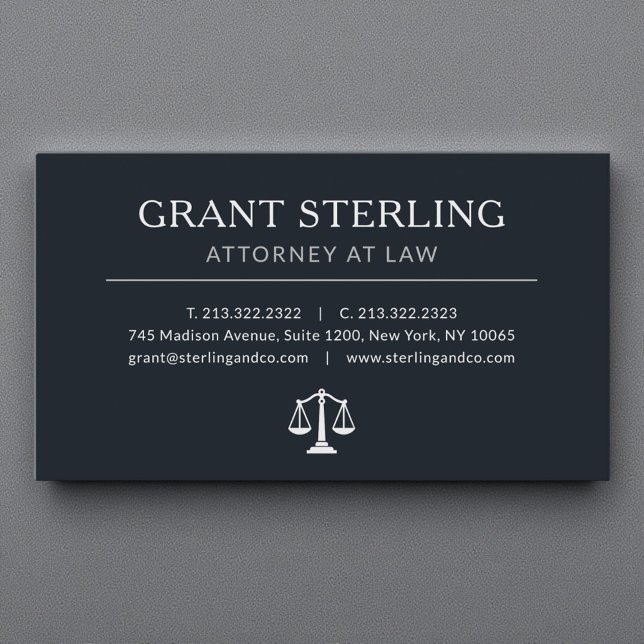  Luxury Lawyer Attorney at Law Black Silver Visitenkarte (Von Creator hochgeladen)