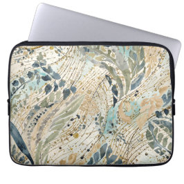 Luxury Leaves Pattern with Gold, Sage, Beige Color Laptopschutzhülle