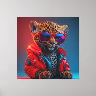 luxury leopard baby leinwanddruck