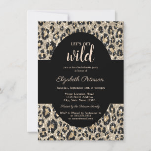 Luxury Let's Get Wild Glitzer Leopard Print Einladung