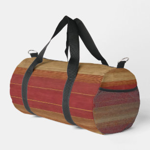 Luxury Linen Trendy Burgundy Gold Collection Duffle Bag