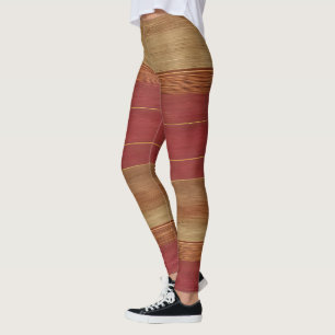 Luxury Linen Trendy Burgundy Gold Collection Leggings