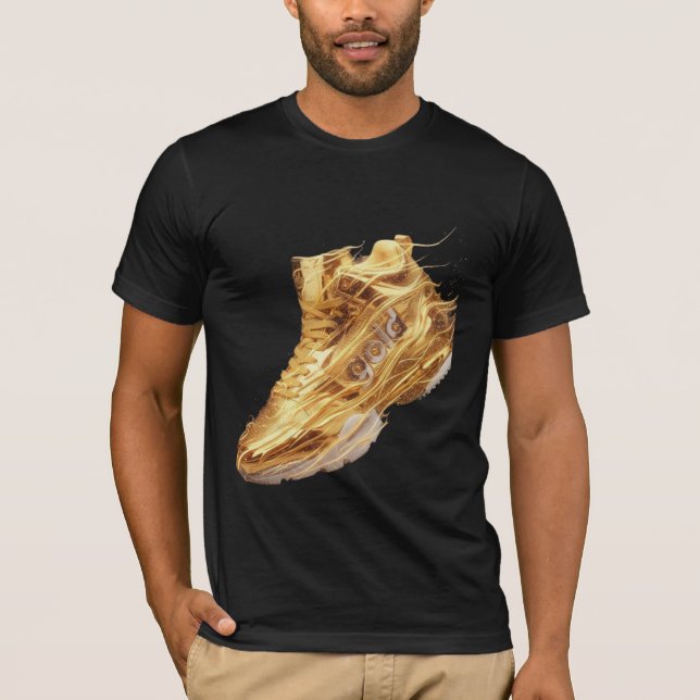 Luxury Liquid Gold Sneaker - Urban Streetwear Art T-Shirt (Vorderseite)