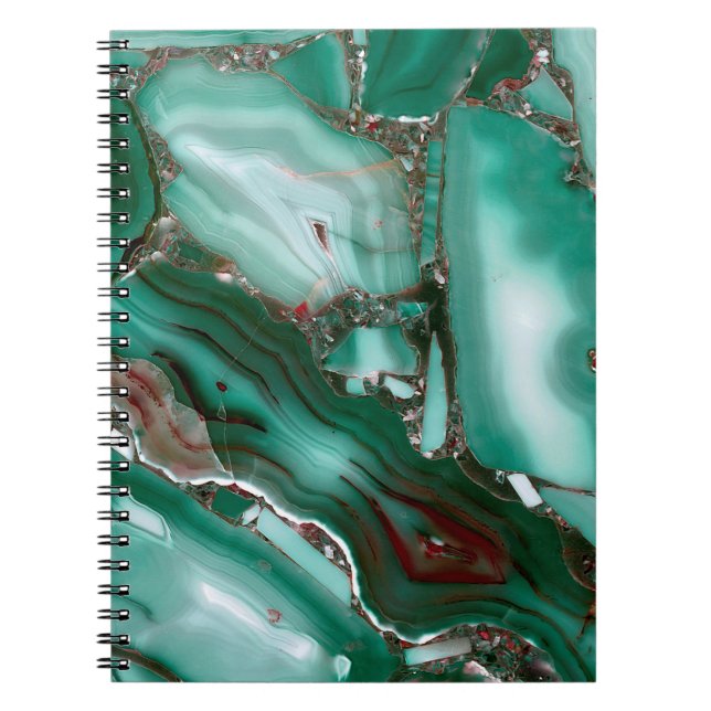 Luxury Malachite Gemstone Agate Marble Notizblock (Vorderseite)