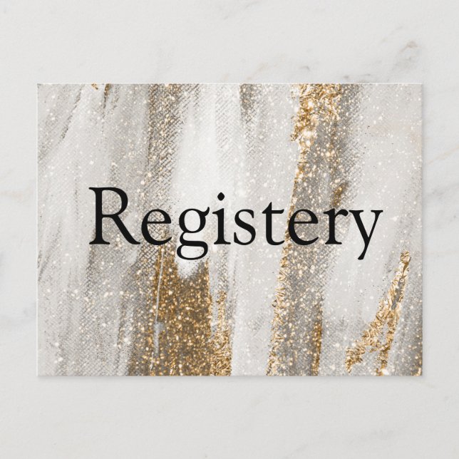 Luxury Marble Gold Glitter Wedding Registery Postkarte (Vorderseite)