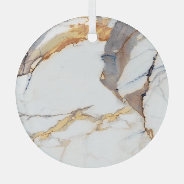 Luxury Marble: Golden Italian Texture Ornament Aus Glas (Vorderseite)