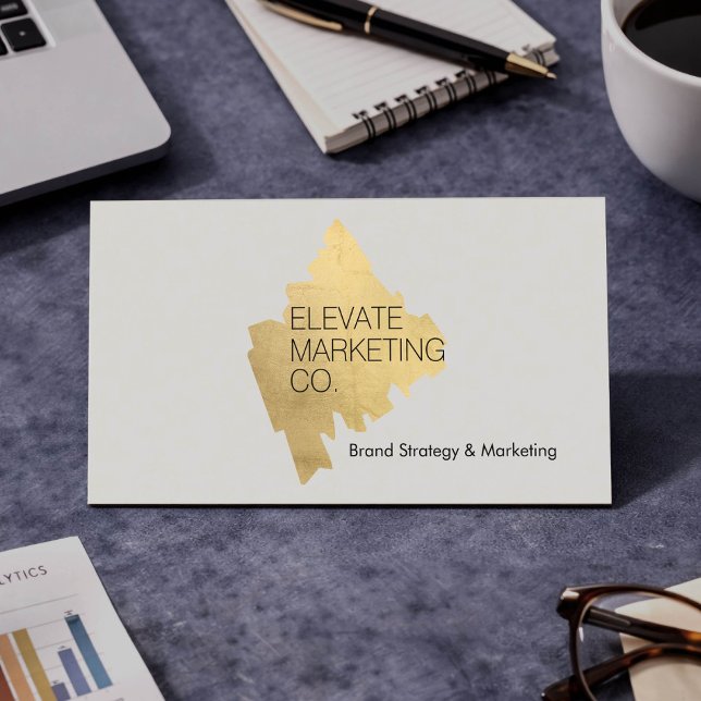 Luxury Marketing Consultant Gold Logo Visitenkarte (Von Creator hochgeladen)