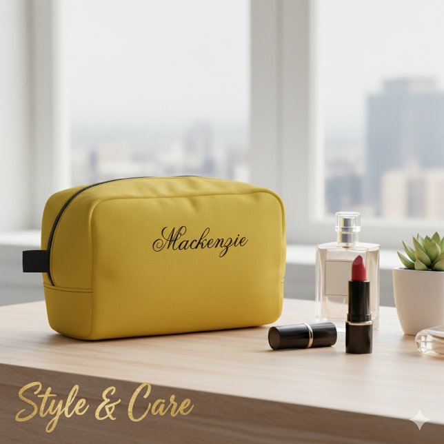 Luxury Metallic Gold Custom Name Toiletry Dopp Kit Waschbeutel (Luxury Metallic Gold Custom Name Toiletry Dopp Kit Bag)