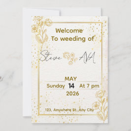 Luxury Minimal Gold Wedding Invitation Einladung