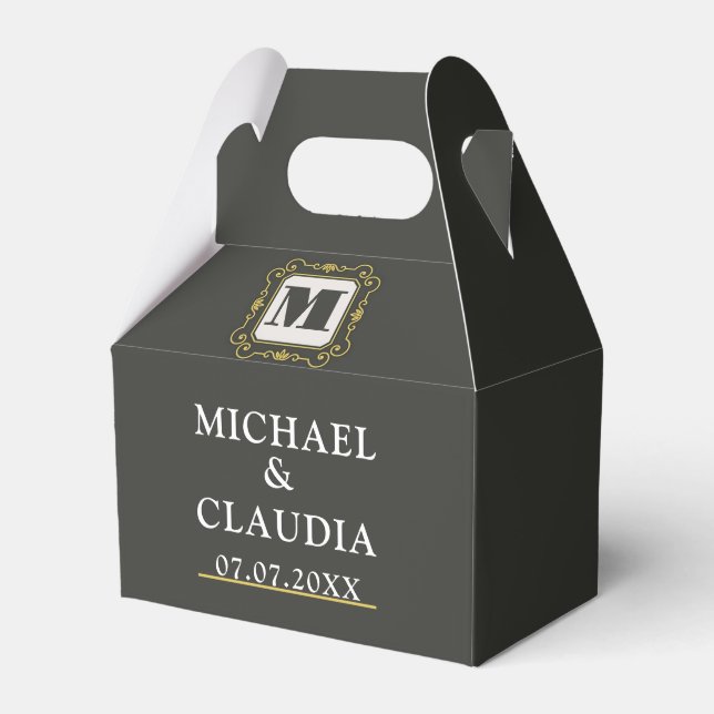 Luxury minimal Modern monogram Geschenkschachtel (Vorderseite)