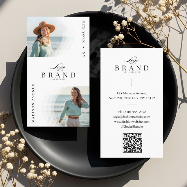 Luxury Minimal Modern Professional 2 Photo Logo Visitenkarte (Luxury Minimal Modern Professional 2 Photo Logo Business Card)