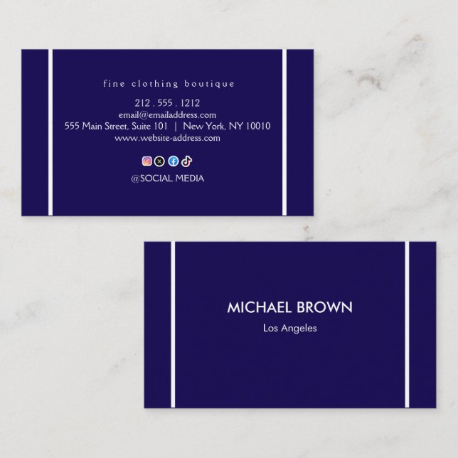 Luxury Minimalist Ivory Boutique Business Card Visitenkarte (Vorne/Hinten)
