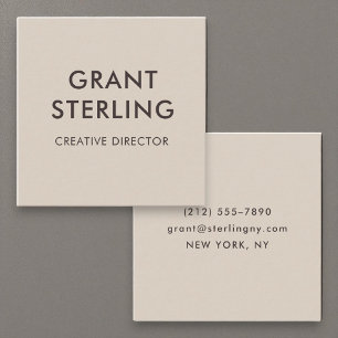 Luxury Mocha Brown Modern Minimal Typografie Quadratische Visitenkarte