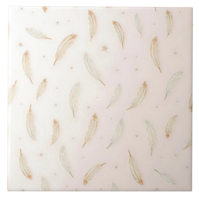 Luxury Modern Feathers Boho Collection Fliese (Vorderseite)