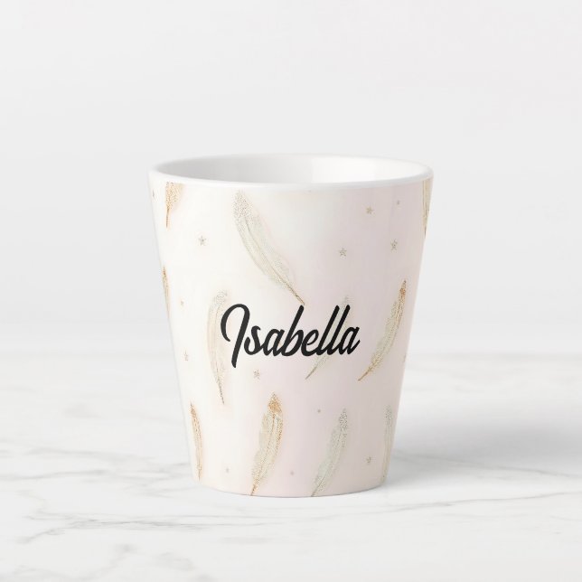 Luxury Modern Feathers Boho Collection Milchtasse (Vorderseite)