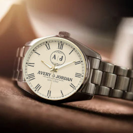 Luxury Modern Minimalist Monogram Personalized Armbanduhr