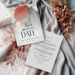 Luxury Modern Transparency Wedding Photo Script Save The Date