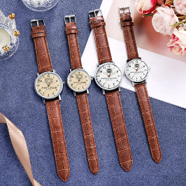 Luxury monogram cream couple names initials  armbanduhr